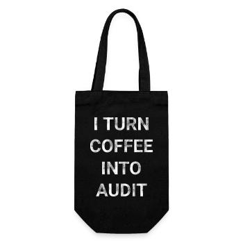I Turn Coffee Into Audit - Gift Bag for Bottles - black - Front
