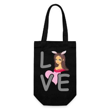 Anime-Mädchen-Liebhaber - Geschenkbeutel für Flaschen - Schwarz - Vorne