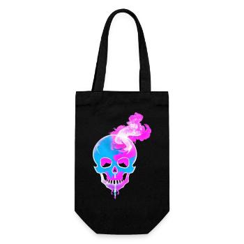 Fire Skull Smoke Pink Skeleton Flames 9 - Gift Bag for Bottles - black - Front