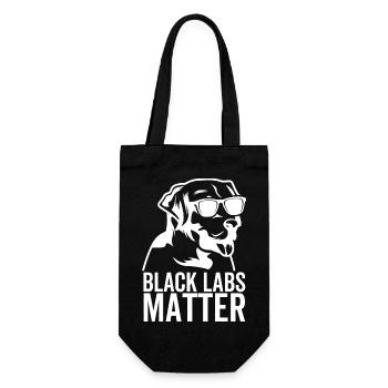 Black Labs Matter - Geschenkbeutel für Flaschen - Schwarz - Vorne