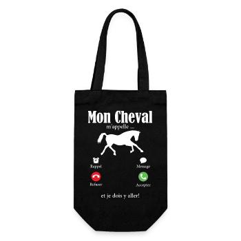 Humour Cheval Cadeau Anniversaire Equitatio - Sac à bouteille - noir - Devant