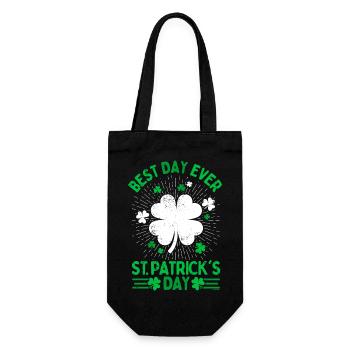 Saint Patrick Bester Tag aller Zeiten St. Patricks Tag - Geschenkbeutel für Flaschen - Schwarz - Vorne