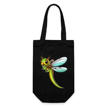 Dragonfly approaching - Gift Bag for Bottles - black - Front