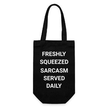 Freshly Squeezed Sarcasm Served Daily - Gift Bag for Bottles - black - Front