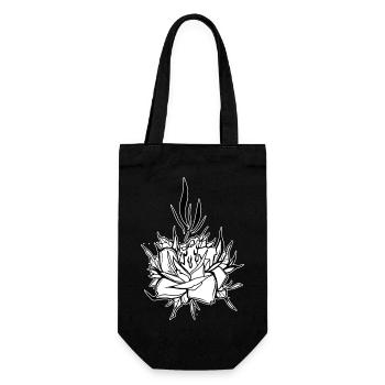 Fleur // Bougie // Illustration - Sac à bouteille - noir - Devant