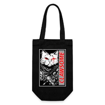 Clawsome Samurai Cat Bold Design For Anime Animal - Gift Bag for Bottles - black - Front