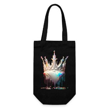 Melting crown white - Gift Bag for Bottles - black - Front