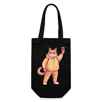 Selphie cat - Gift Bag for Bottles - black - Front