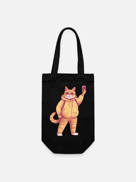 Selphie cat - Sac à bouteille - noir