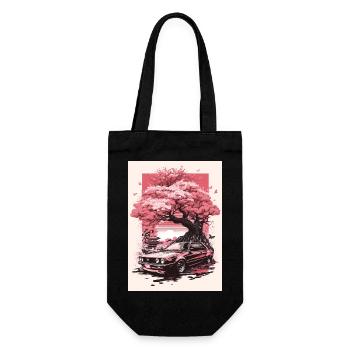 Vintage Sakura Cherry Blossom Tree Car - Sac à bouteille - noir - Devant