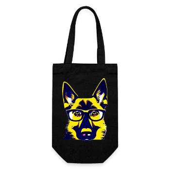 Hundeliebe Schäferhund Hunde Hundehalter Hund - Geschenkbeutel für Flaschen - Schwarz - Vorne