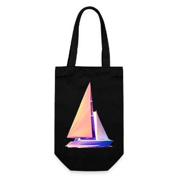 Sailing ship Sailboat Sailing Sailing Sailing Sailing - Gift Bag for Bottles - black - Front