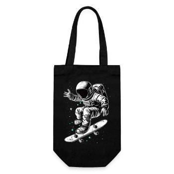 Skater Astronaut - Geschenkbeutel für Flaschen - Schwarz - Vorne