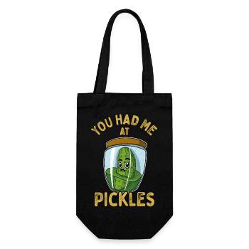 Pickles Cornichons Saying Fruit Vegan - Gift Bag for Bottles - black - Front