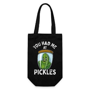 Pickles Cornichons Saying Fruit Vegan - Gift Bag for Bottles - black - Front