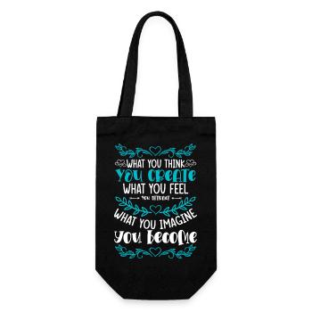 Positive Energie Stark Yoga - Geschenkbeutel für Flaschen - Schwarz - Vorne