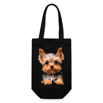 Chien propriétaire du chien Yorkshire Terrier chiot - Sac à bouteille - noir - Devant