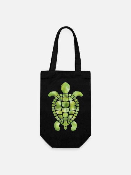 Motif mosaïque de tortue verte - Sac à bouteille - noir