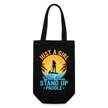 Just A Girl Who Loves Stand Up Paddle Stand Up Pad - Geschenkbeutel für Flaschen - Schwarz - Vorne