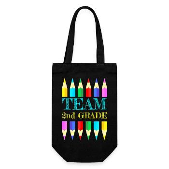 Team 2nd Second Grade Squad Teacher Back To School - Geschenkbeutel für Flaschen - Schwarz - Vorne