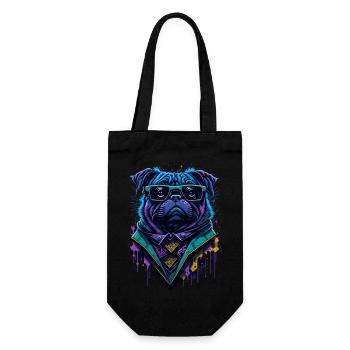 Graffiti Cyberpug - Geschenkbeutel für Flaschen - Schwarz - Vorne