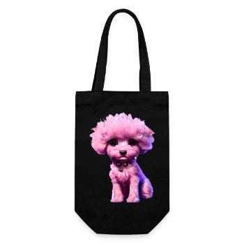 Hundeliebe Pudelwelpe Hundewelpe Pudel Hundehalter - Geschenkbeutel für Flaschen - Schwarz - Vorne