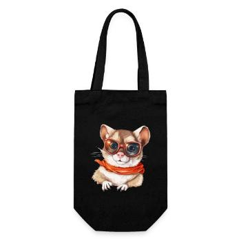 Lilo the spectacled squirrel - Gift Bag for Bottles - black - Front