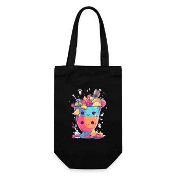 Cocktail kawaii 3 - Sac à bouteille - noir - Devant
