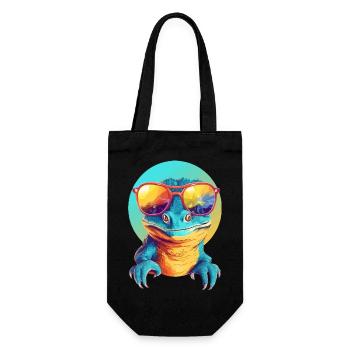 Mali the lizard - Gift Bag for Bottles - black - Front
