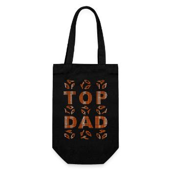 TOP DAD orange - Geschenkbeutel für Flaschen - Schwarz - Vorne