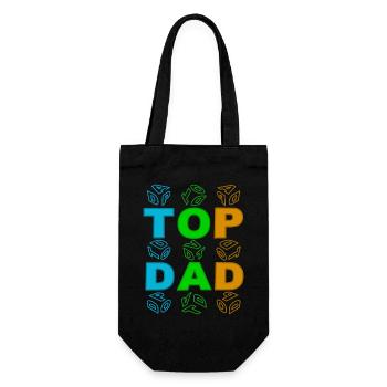 top dad colourful - Geschenkbeutel für Flaschen - Schwarz - Vorne