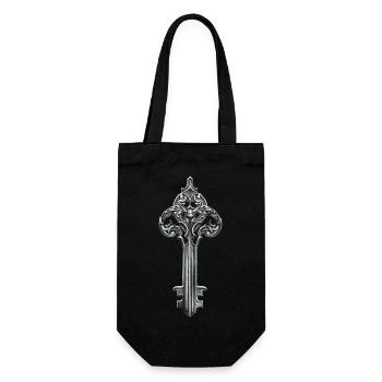 Motif gothique clé - Sac à bouteille - noir - Devant