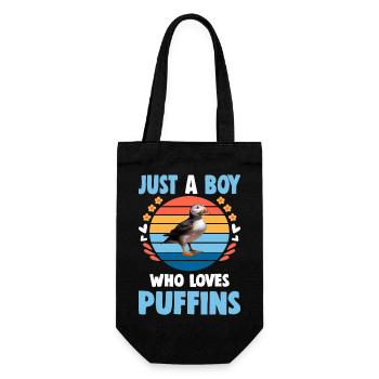 Just a Boy who Loves Puffins - Gift Bag for Bottles - black - Front