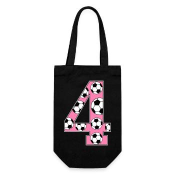 4ème anniversaire Football Rose - Sac à bouteille - noir - Devant