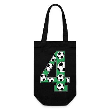 4th Birthday Football Green - Gift Bag for Bottles - black - Front