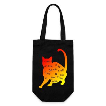 Multilingue 'Cat' - Design créatif - Sac à bouteille - noir - Devant
