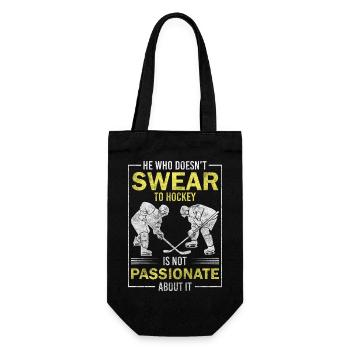 Hockey Puck Team - Gift Bag for Bottles - black - Front