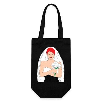 Bride Red 1 - Gift Bag for Bottles - black - Front