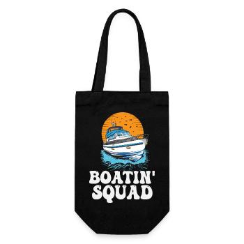 Motorboating Crew Pontoon Boatin Squad Lake Life - Gift Bag for Bottles - black - Front