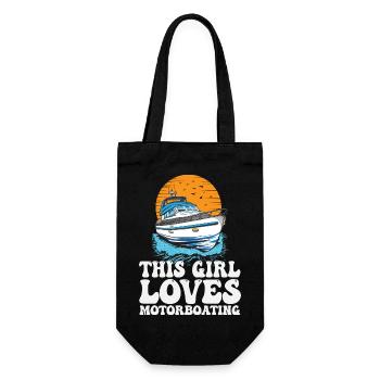 This Girl Loves Motorboating Pontoon Queen Funny - Gift Bag for Bottles - black - Front