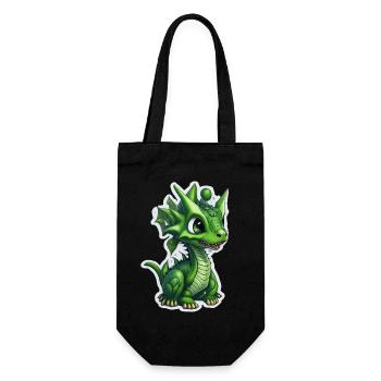 Baby dragon, cute, happy, smiling - Gift Bag for Bottles - black - Front