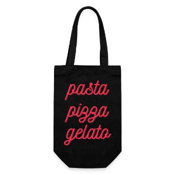 Pizza Pasta Gelato – Italian Food TypographyDesign - Sac à bouteille - noir - Devant