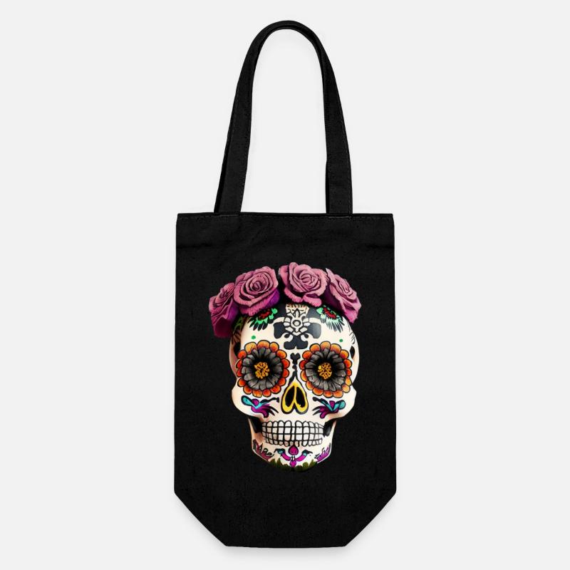 Dia de los Muertos - Geschenkbeutel für Flaschen - Schwarz