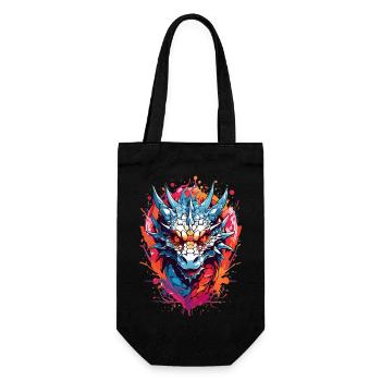 Coole Drache - Geschenkbeutel für Flaschen - Schwarz - Vorne