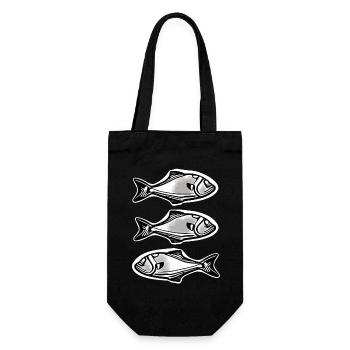 Fisch-Raserei - Geschenkbeutel für Flaschen - Schwarz - Vorne