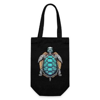 Psychedelische Schildkröte - Geschenkbeutel für Flaschen - Schwarz - Vorne
