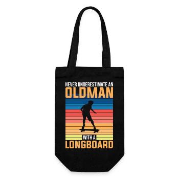 Skater Longboard Sport Fan - Geschenkbeutel für Flaschen - Schwarz - Vorne