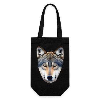 Wolf - Gift Bag for Bottles - black - Front