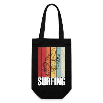 Octopus Surfboard Summer Surfing Ocean Vacation - Gift Bag for Bottles - black - Front