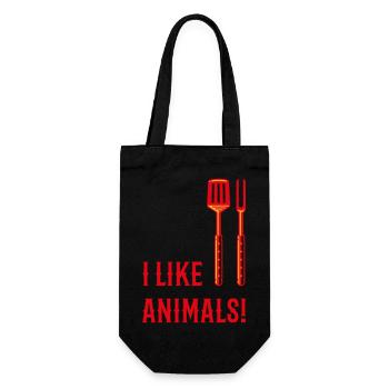 I Like Animals! (Grillbesteck / 3C) - Geschenkbeutel für Flaschen - Schwarz - Vorne
